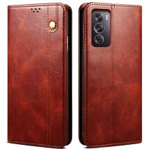 Защитный чехол UniCase Leather Wallet для OPPO Reno 12 Pro - Brown: фото 1 из 6