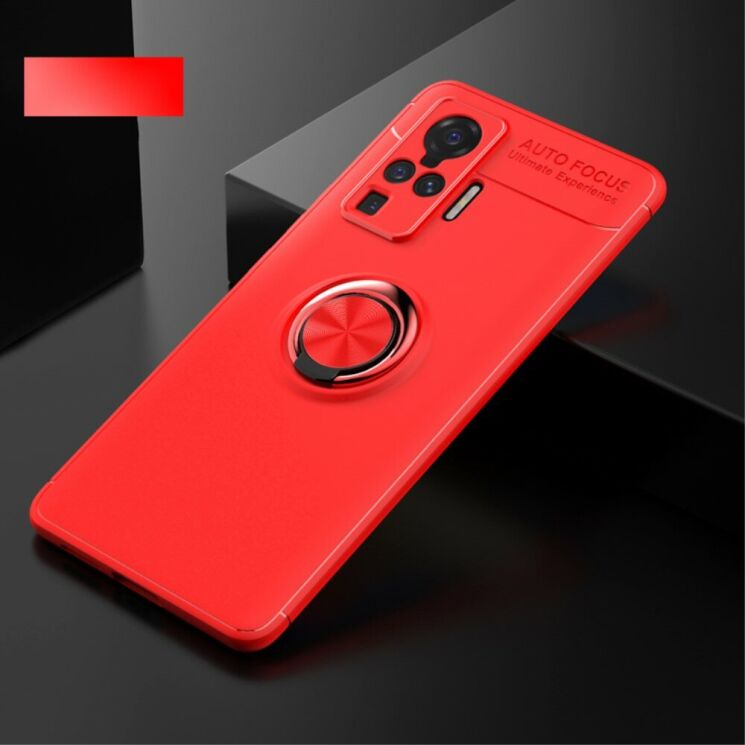 Чехол с магнитным кольцом UniCase Magnetic Ring для VIVO X50 Pro - Red: фото 2 из 16