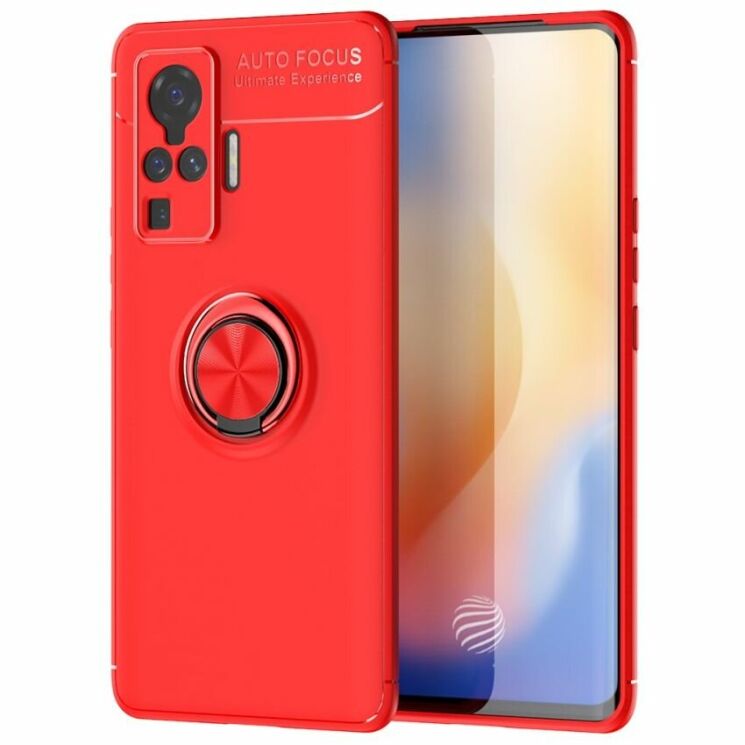 Чехол с магнитным кольцом UniCase Magnetic Ring для VIVO X50 Pro - Red: фото 1 из 16