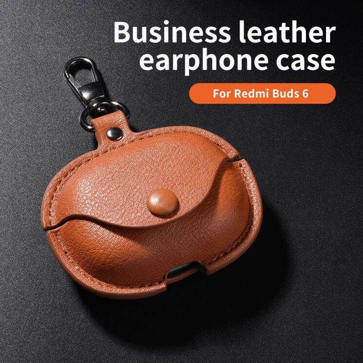 Защитный чехол UniCase Retro Cover для Xiaomi Redmi Buds 6 - Dark Brown: фото 7 из 8