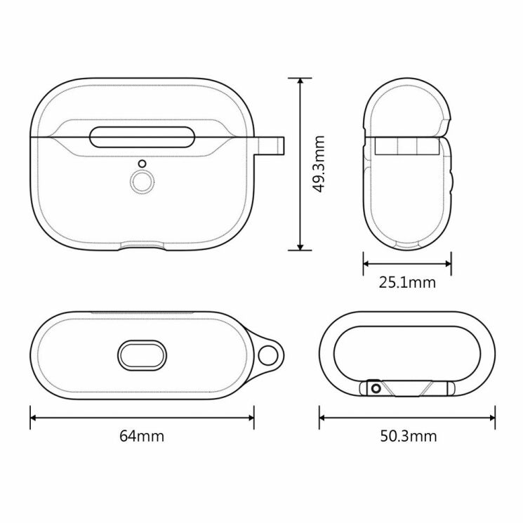 Захисний чохол UniCase Simple Stylish для Apple AirPods Pro - Wine Red: фото 4 з 7