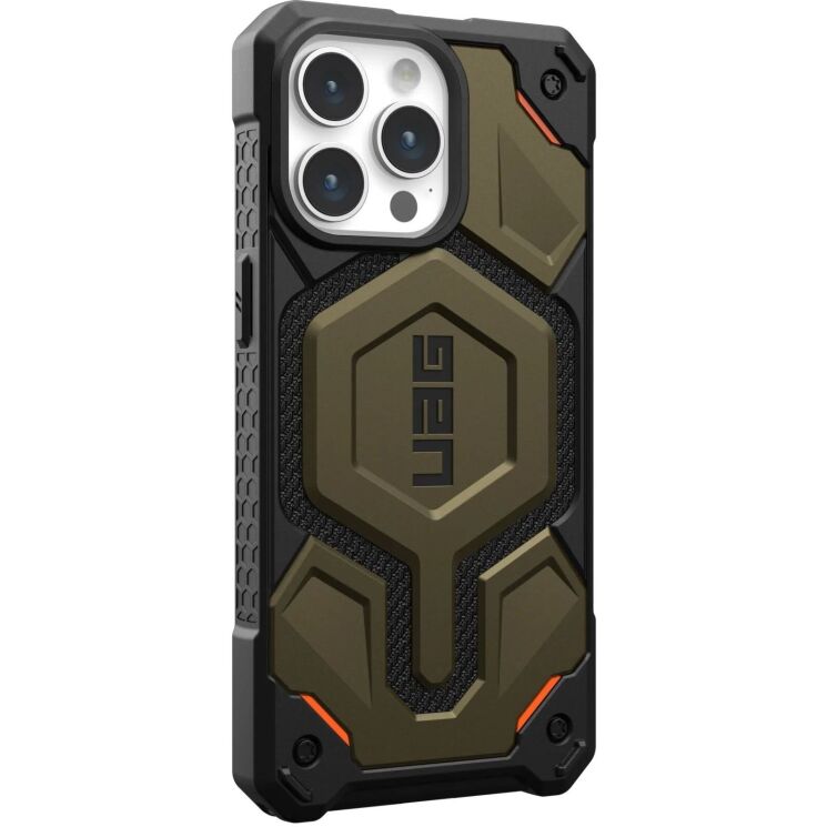 Защитный чехол URBAN ARMOR GEAR (UAG) Monarch Pro Kevlar MagSafe для Apple iPhone 15 Pro Max - Kevlar Elemental Green: фото 3 из 10