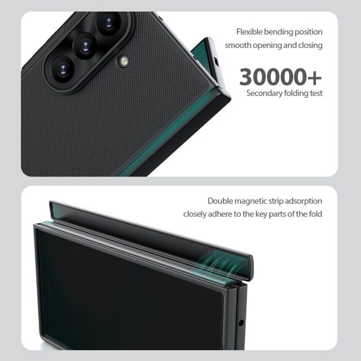 Пластиковый чехол NILLKIN Super Frosted Shield Magnetic (FF) для Samsung Galaxy Fold 8 Ultra - Transparent Black: фото 12 из 20