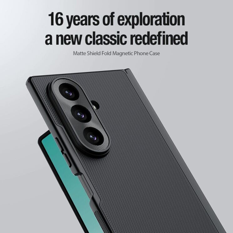 Пластиковый чехол NILLKIN Super Frosted Shield Magnetic (FF) для Samsung Galaxy Fold 8 Ultra - Transparent Black: фото 6 из 20
