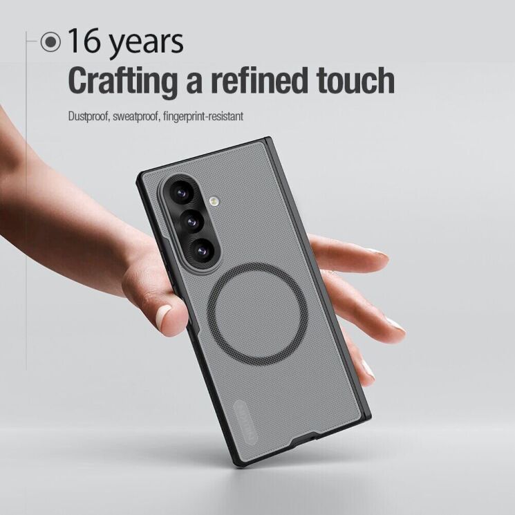 Пластиковый чехол NILLKIN Super Frosted Shield Magnetic (FF) для Samsung Galaxy Fold 8 Ultra - Transparent Black: фото 8 из 20