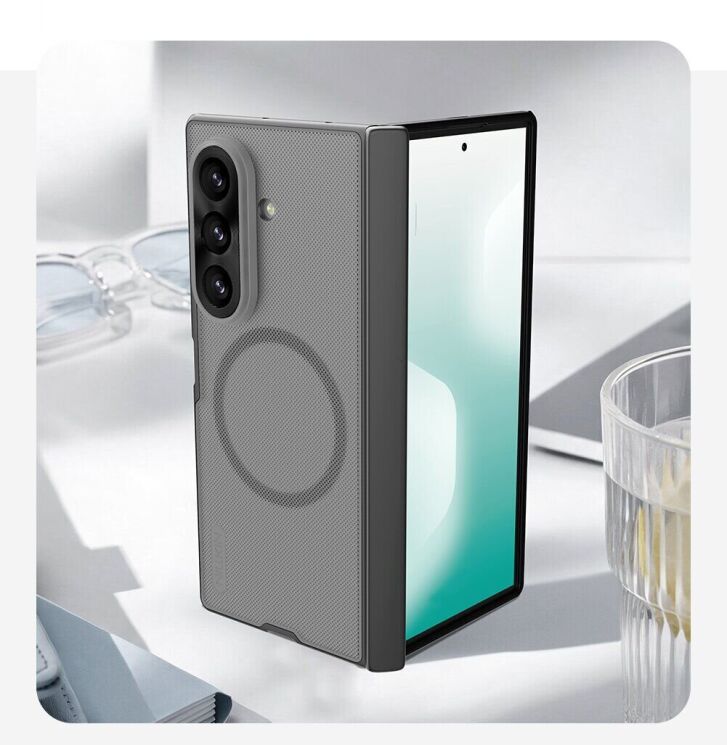 Пластиковый чехол NILLKIN Super Frosted Shield Magnetic (FF) для Samsung Galaxy Fold 8 Ultra - Transparent Black: фото 19 из 20