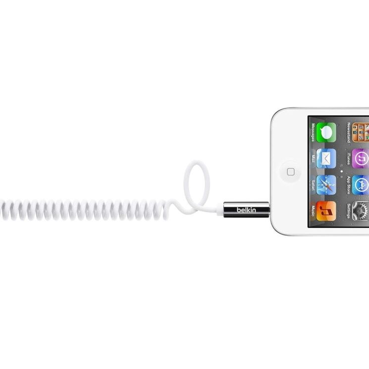 AUX-кабель Belkin MIXIT Coiled (1.8m) - White: фото 4 з 5