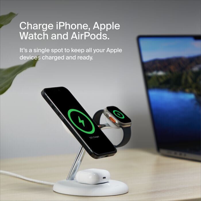 Беспроводное зарядное устройство Belkin Boost Charge Pro 3 in 1 15W (WIZ009ttWH-APL) - White: фото 8 из 10