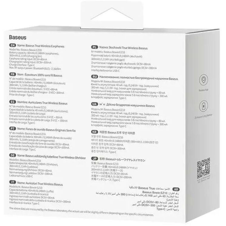 Беспроводные наушники Baseus EZ10 (A00054300116-Z1) - Black: фото 9 из 26