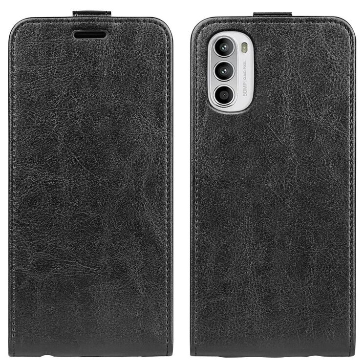 Чехол Deexe Flip Case для Motorola Moto G52 / G82 - Black: фото 1 из 8