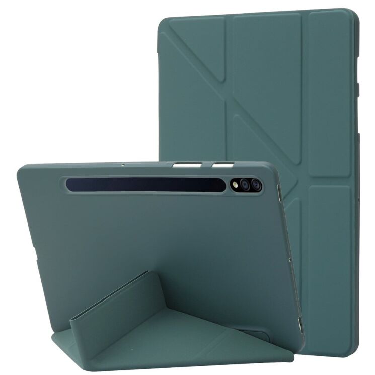 Чехол Deexe Origami Series для Samsung Galaxy Tab S10 Plus - Midnight Green: фото 1 из 4