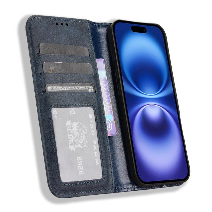 Чехол Deexe Retro Style для Apple iPhone 16 - Blue: фото 2 из 8