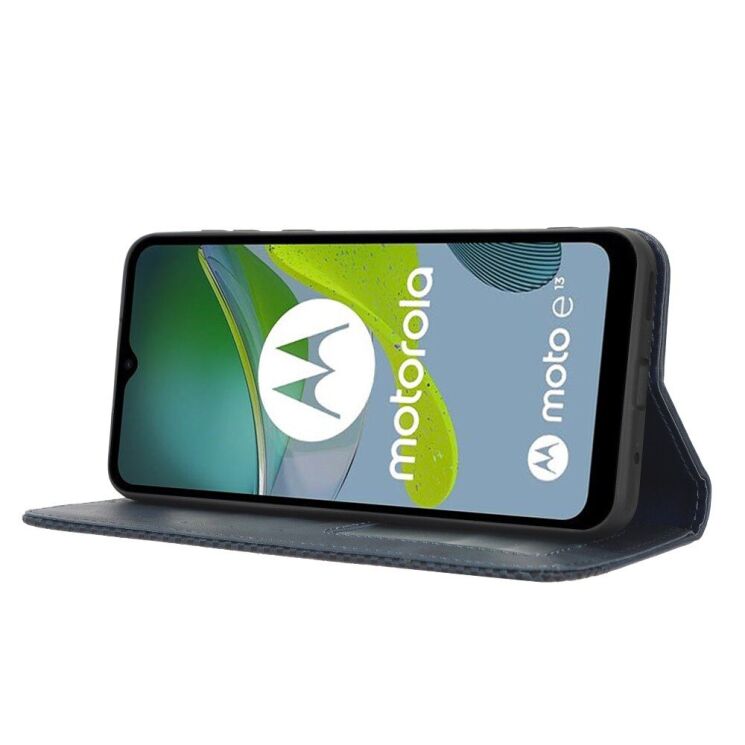 Чехол Deexe Retro Style для Motorola Moto E13 - Blue: фото 3 из 7