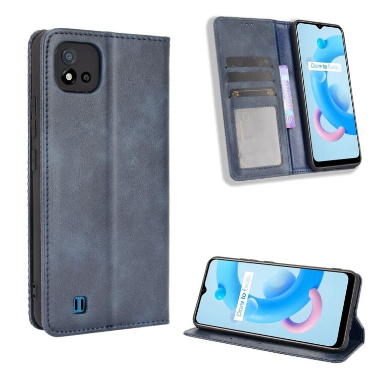 Чехол Deexe Retro Style для Realme C11 2021 - Blue: фото 7 из 12