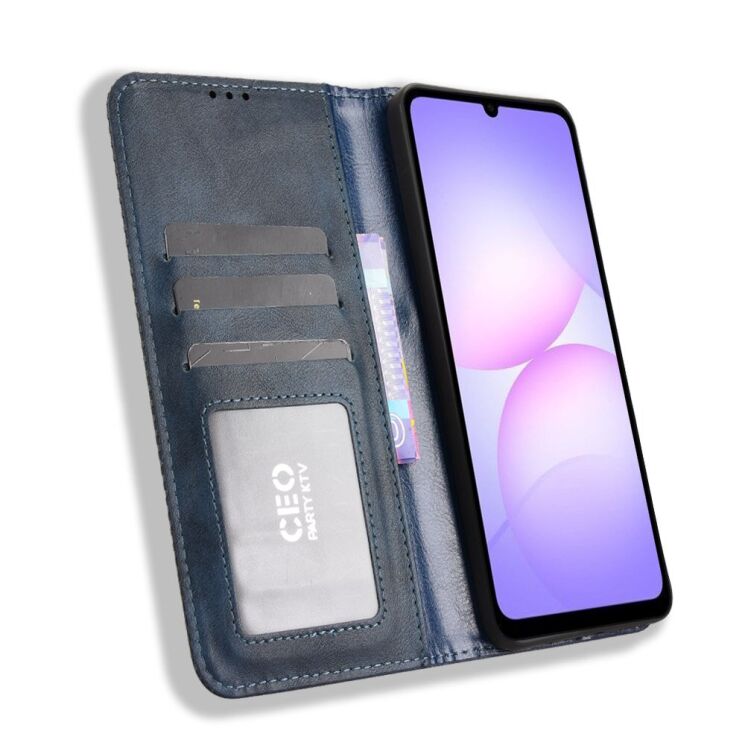 Чехол Deexe Retro Style для Samsung Galaxy A07 (A075) - Blue: фото 6 из 18
