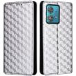 Чохол Deexe Rhombus Book для Motorola Edge 40 Neo - Silver (340039S)