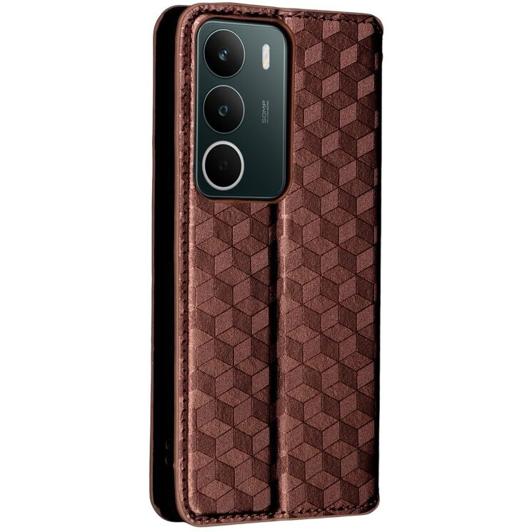 Чохол Deexe Rhombus Book для Realme C71 - Brown: фото 6 з 6