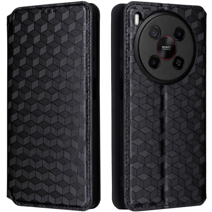 Чехол Deexe Rhombus Book для ZTE Nubia V70 Max - Black: фото 1 из 10