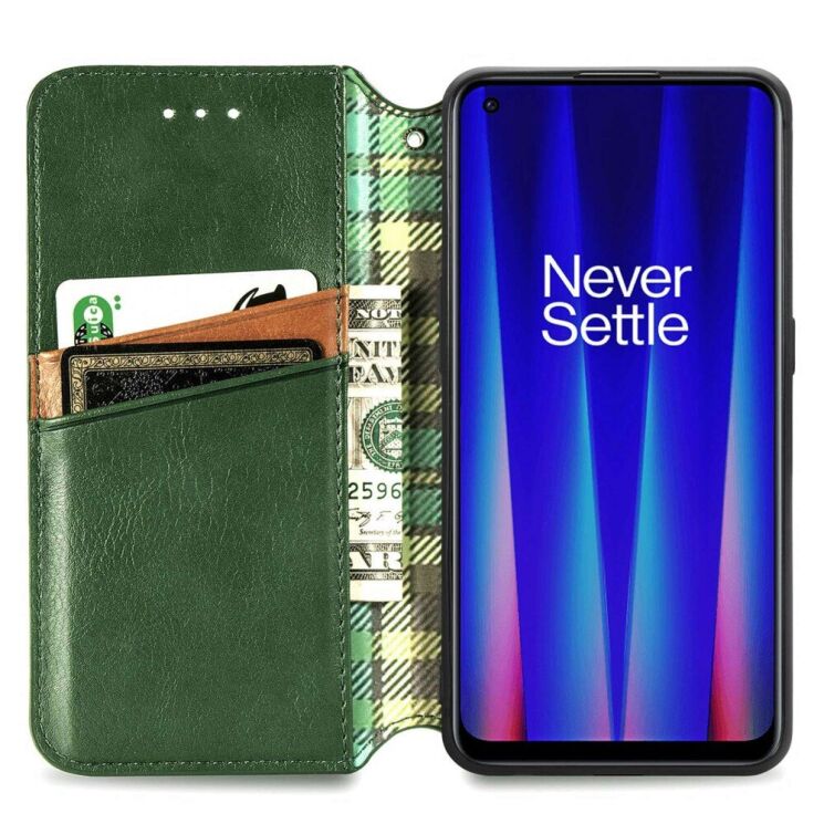 Чехол Deexe Rhombus Wallet для OnePlus Nord CE 2 - Green: фото 2 из 8