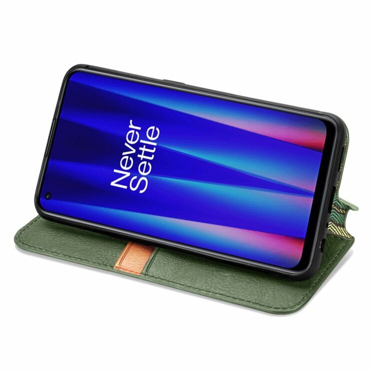 Чехол Deexe Rhombus Wallet для OnePlus Nord CE 2 - Green: фото 3 из 8