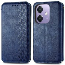 Чехол Deexe Rhombus Wallet для OPPO A3x / A3 / A40m - Blue: фото 1 из 9