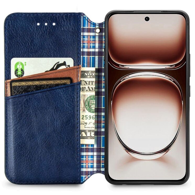 Чехол Deexe Rhombus Wallet для OPPO A3x / A3 / A40m - Blue: фото 2 из 9