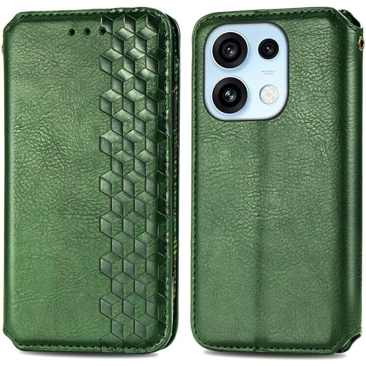 Чехол Deexe Rhombus Wallet для OPPO Reno 16 / 16 Pro - Green (413215G) Чехол Deexe Rhombus Wallet для OPPO Reno 16 / 16 Pro - Green: фото 1 из 12