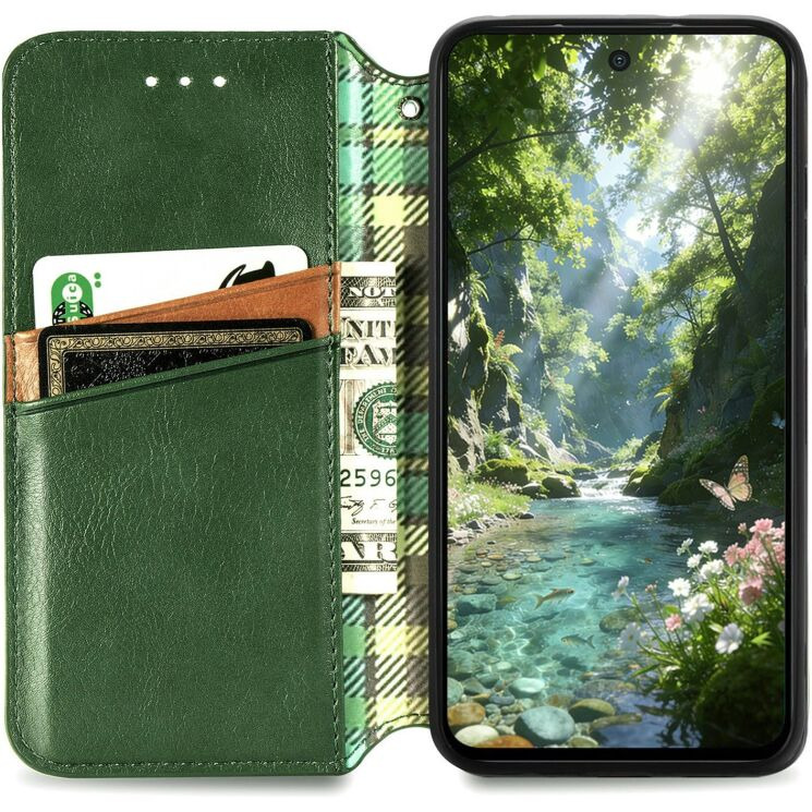 Чехол Deexe Rhombus Wallet для OPPO Reno 16 / 16 Pro - Green (413215G) Чехол Deexe Rhombus Wallet для OPPO Reno 16 / 16 Pro - Green: фото 2 из 12