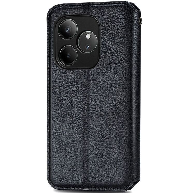 Чехол Deexe Rhombus Wallet для Realme GT 6 - Black: фото 5 из 7