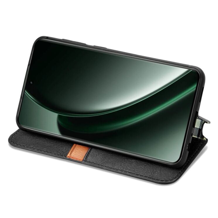 Чехол Deexe Rhombus Wallet для Realme GT 6 - Black: фото 3 из 7
