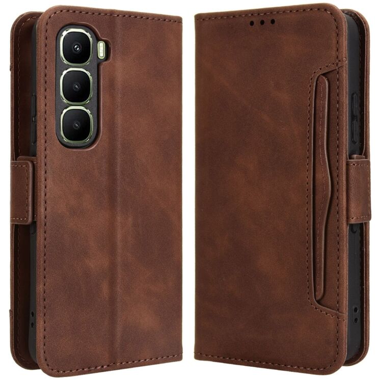 Чехол Deexe Wallet Stand для Infinix Hot 60і - Brown: фото 1 из 7