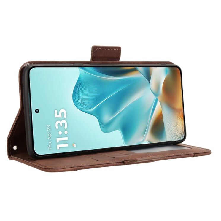 Чехол Deexe Wallet Stand для Motorola Edge 60 / Edge 60 Fusion - Brown: фото 6 из 13