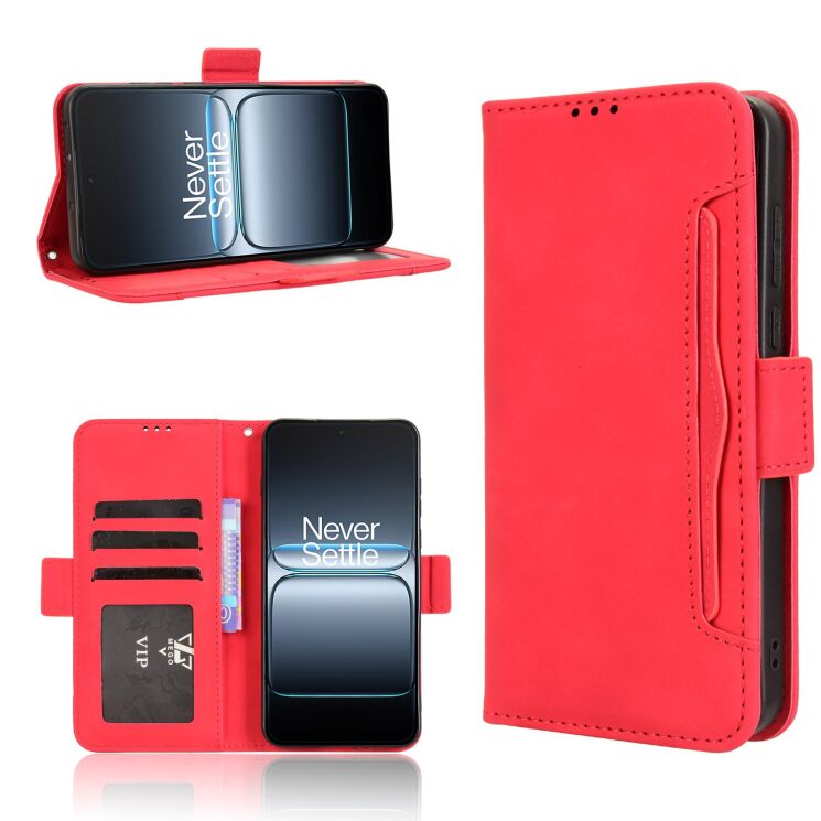 Чехол Deexe Wallet Stand для OnePlus Nord 5 / Ace 5 Ultra - Red: фото 8 из 15