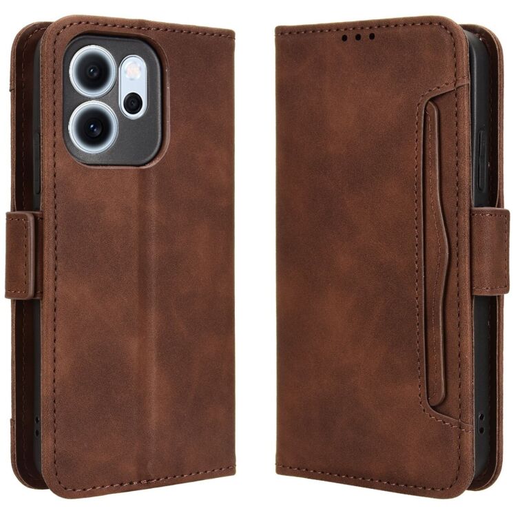 Чохол Deexe Wallet Stand для OPPO Reno 14 F/FS - Brown: фото 1 з 14