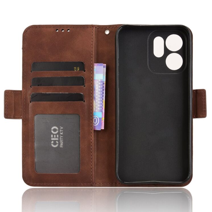 Чохол Deexe Wallet Stand для OPPO Reno 14 F/FS - Brown: фото 3 з 14