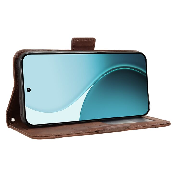 Чохол Deexe Wallet Stand для OPPO Reno 14 F/FS - Brown: фото 5 з 14