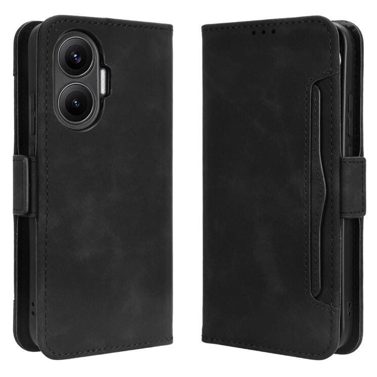 Чохол Deexe Wallet Stand для Xiaomi Poco F7 - Black: фото 1 з 13