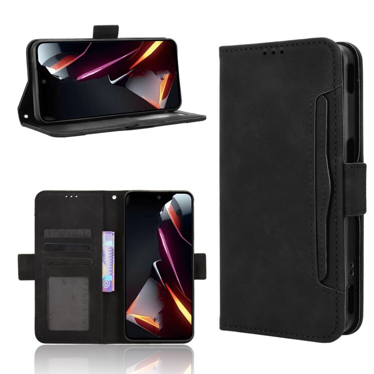 Чехол-книжка с кармашками Deexe Wallet Stand для ZTE Nubia Neo 2 - Black: фото 8 из 15
