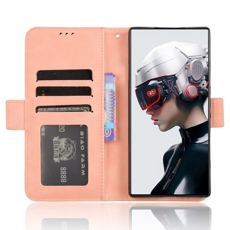 Чехол Deexe Wallet Stand для ZTE Nubia Red Magic 5G - Pink: фото 3 из 7