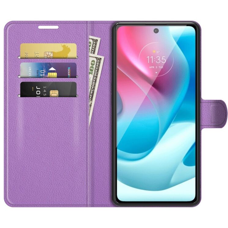 Чехол-книжка Deexe Book Type для Motorola Moto G60s - Purple: фото 5 из 8