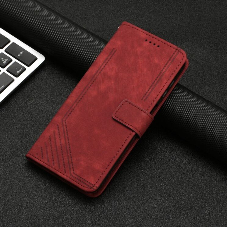 Чехол-книжка Deexe Lines Series для HMD Pulse / Pulse Pro / Pulse Plus - Red: фото 6 из 12