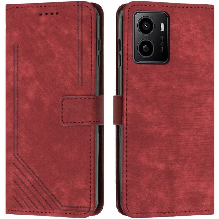 Чехол-книжка Deexe Lines Series для HMD Pulse / Pulse Pro / Pulse Plus - Red: фото 1 из 12