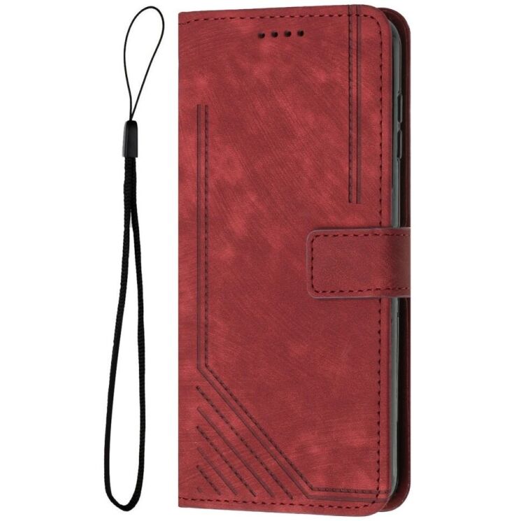 Чехол-книжка Deexe Lines Series для HMD Pulse / Pulse Pro / Pulse Plus - Red: фото 4 из 12