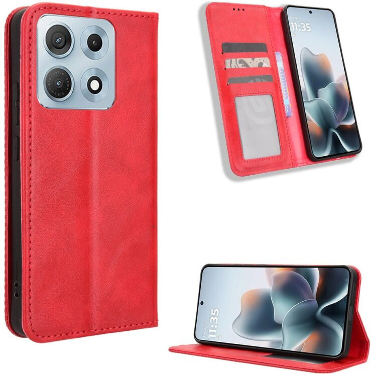 Чехол-книжка Deexe Retro Style для Motorola Edge 70 Max - Red (435506R) Чехол-книжка Deexe Retro Style для Motorola Edge 70 Max - Red: фото 2 из 18