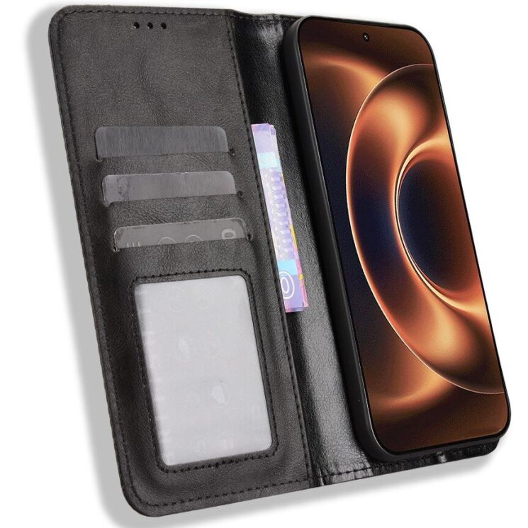 Чехол-книжка Deexe Retro Style для Xiaomi 17 Ultra - Black: фото 6 из 20