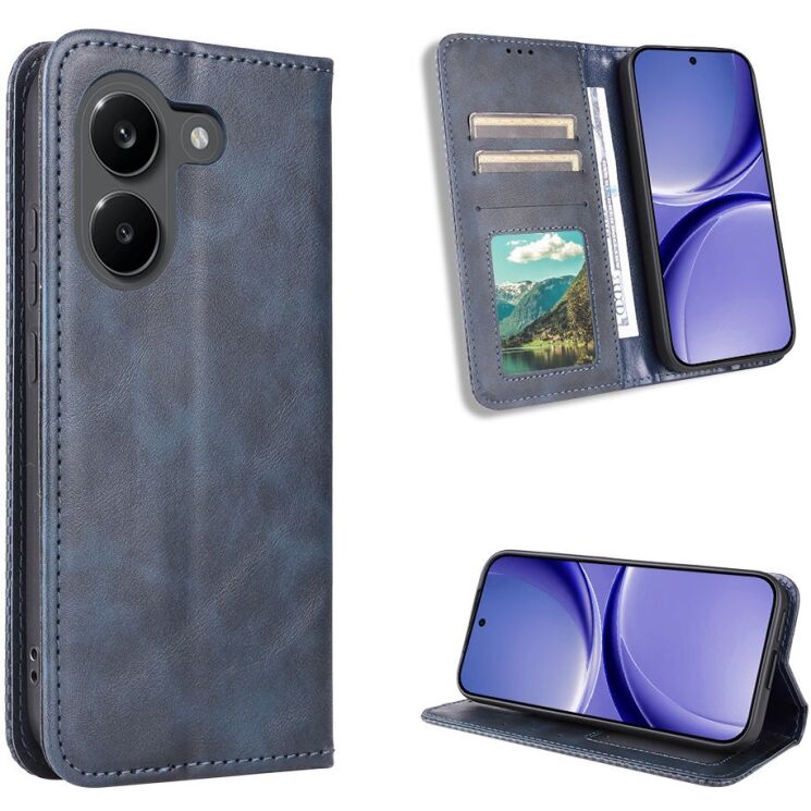 Чехол-книжка Deexe Retro Style для Xiaomi Poco X8 Pro - Blue: фото 2 из 20