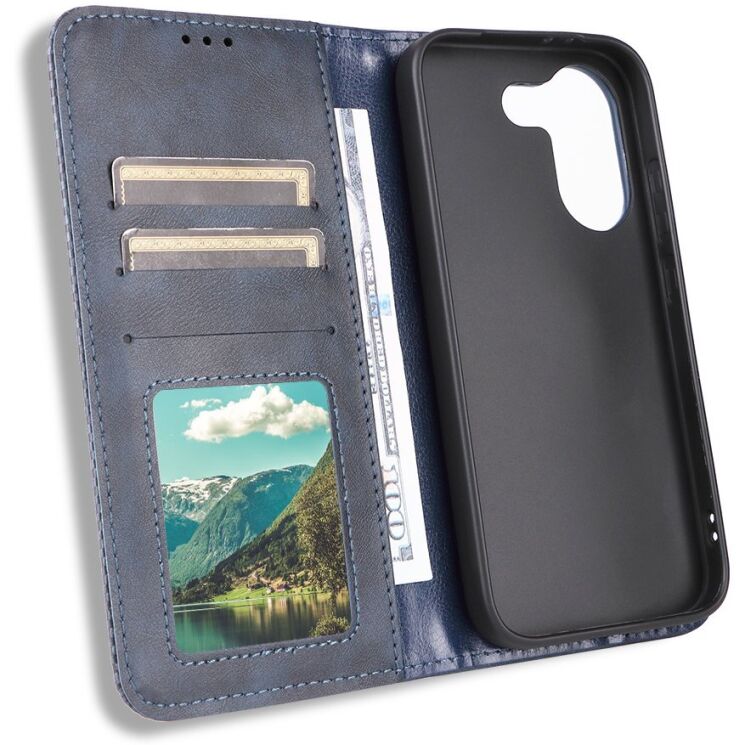 Чехол-книжка Deexe Retro Style для Xiaomi Poco X8 Pro - Blue: фото 5 из 20
