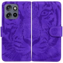 Чехол-книжка Deexe Tiger для Motorola Edge 50 Neo - Purple: фото 1 из 7