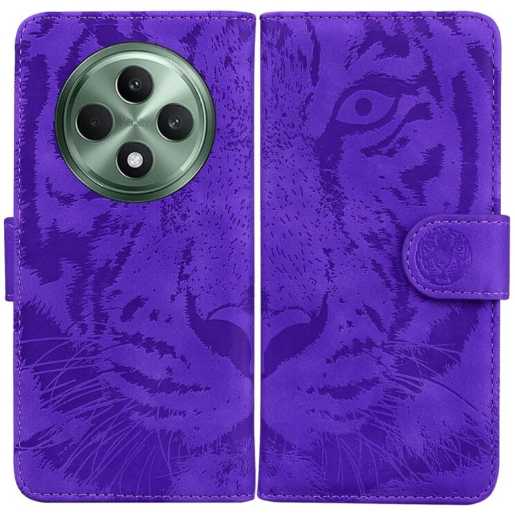 Чехол-книжка Deexe Tiger для OPPO Reno 12 F/FS - Purple: фото 1 из 7