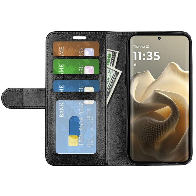 Чохол-книжка Deexe Wallet Style для Motorola Edge 60 Pro - Black: фото 3 з 9